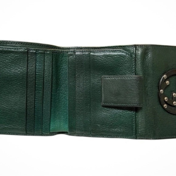 Gucci Dark Green Leather blondie compact Wallet with Logo - Picture 4 of 9